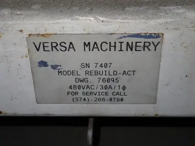 Used VERSA MACHINERY 0113 Misc Plastics Equipment Ohio US | HGR 24 #912505