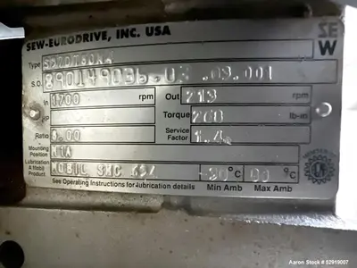 Used Paul O Abbe Stainless Steel Fluidizer – 0.7 Cu Ft for Sale