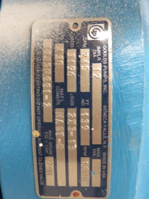 Goulds pump model 3196 MTi size 2x3-13 material Hastelloy C with base and motor , Unused Spare Room