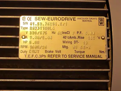 New | in-Stock SEW-EURODRIVE R87DT100L4 Motors (misc) British Columbia CA | Lenmark #246295