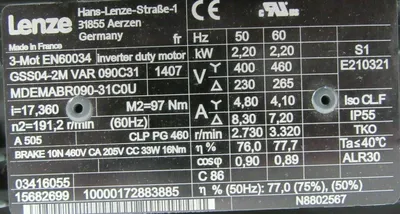 NEW LENZE GSS04-2M-VAR-090C31 GEAR MOTOR MDEMABR090-31C0U GSS042MVAR090C31