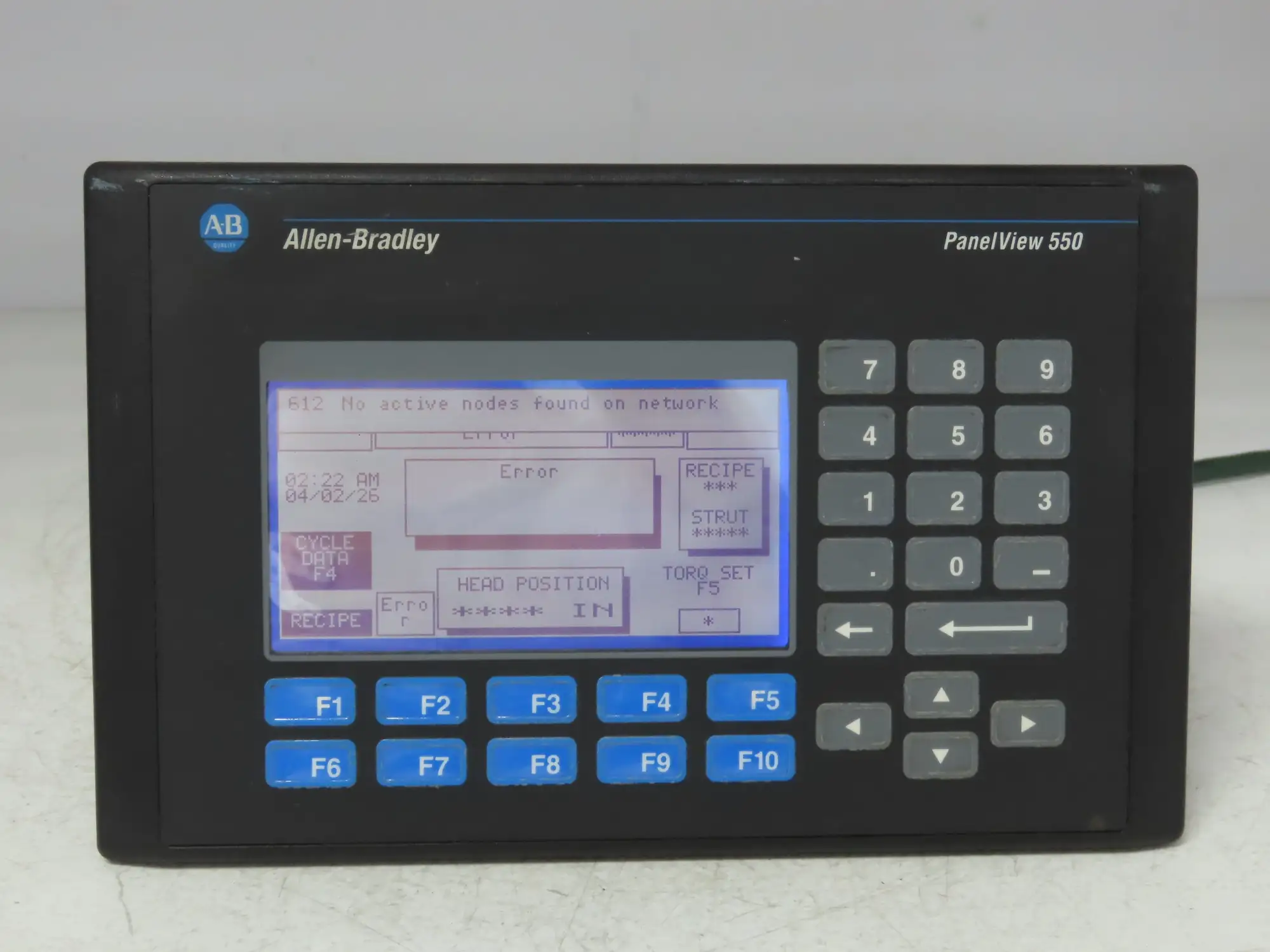 Allen Bradley 2711-B5A5 PanelView 550 HMI Control Panel Ser H FRN 4.46 100-240V