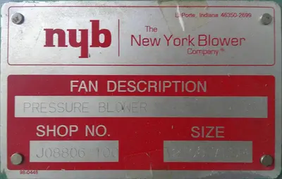 USED NEW YORK BLOWER 10 VI