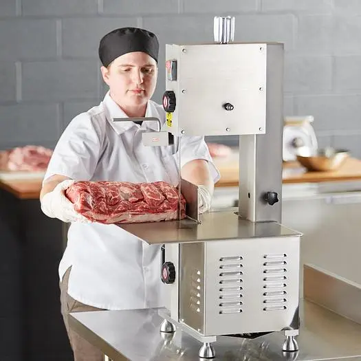 65" Blade Stainless Steel Countertop Vertical Band Meat Saw - 1 hp, 120V