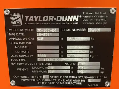 Used 2014 TAYLORDUNN SC10024 Maintenance Carts Ohio US | HGR 24 #1404960