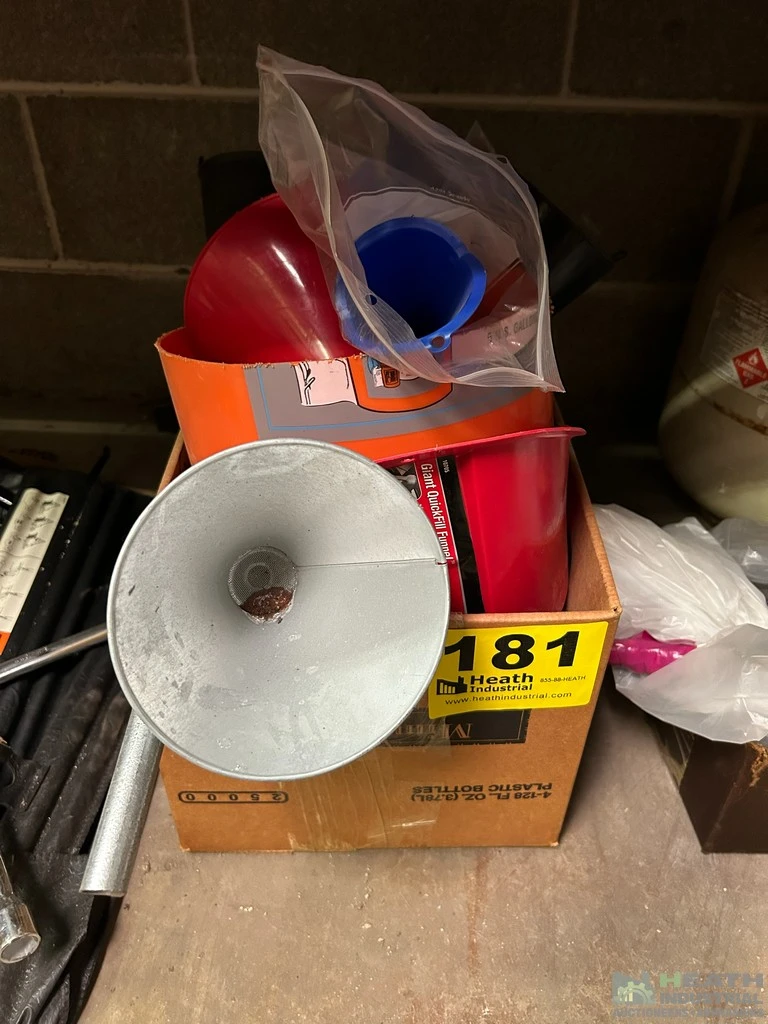 Used _UNKNOWN_ ASSORTED FUNNELS Funnels Illinois US | Heath Industrial Auction Services #1379659