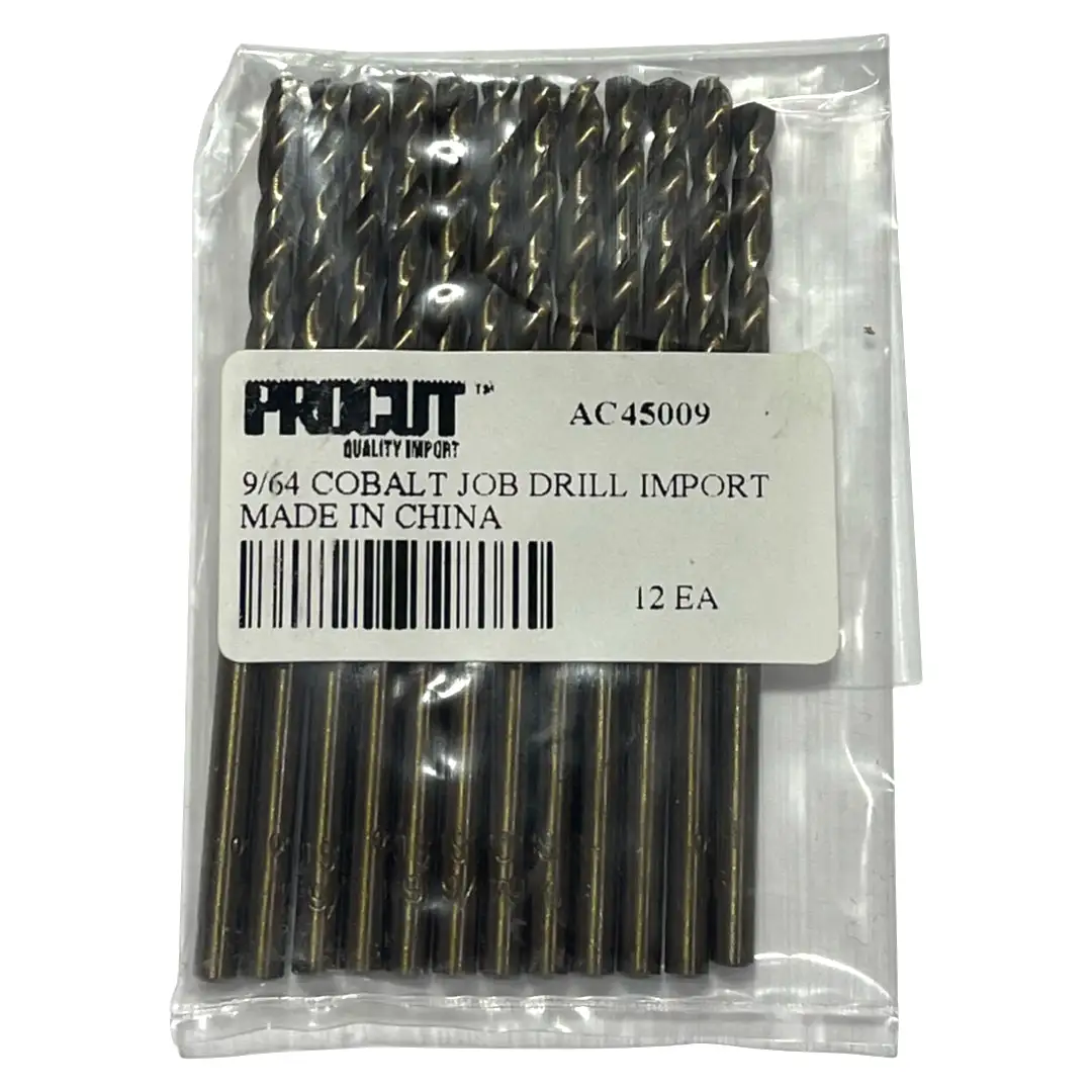 ProCut 9/64" Cobalt M42 Drill Bit Jobber Length 135° Split Point 12 Pack