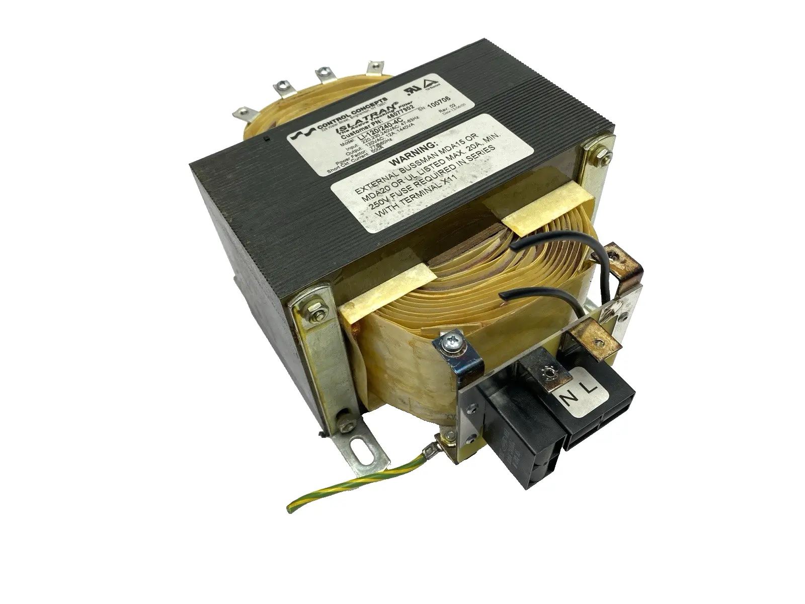 Used Control Concepts Islatran LI-120/240-4C Rev. 02 Transformers Michigan US | Maverick Industrial Sales #1401675