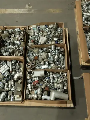 5 PALLETS OF ASSORTED CONDUIT AND CONDUIT FITTINGS, EATON, CROUS HINDS, SQUARE D