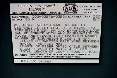 USED GIDDINGS & LEWIS 502-03876-02R3 I/O DRIVER 5020387602R3