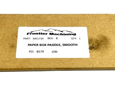 USED FRONTIER MACHINING PAPER BOX PADDLE