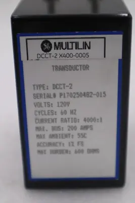 General Electric Ge DCCT-2 Multilin Transductor 4000:1 NEW STOCK G692A