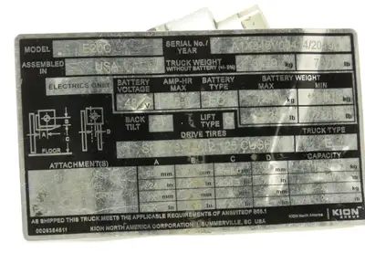 Linde 0009443041 Electric Forklift Flow Control Valve Removed From E20C