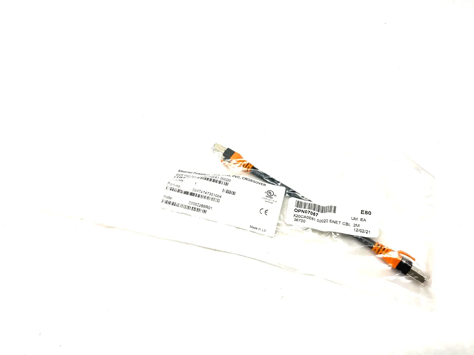 NEW B&R AUTOMATION ETHERNET POWERLINK RJ45 CROSSOVER CABLE 0.2M