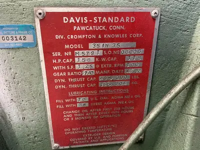 Used 1992 DAVISSTANDARD 35 IN 35 Extruders Ohio US | HGR 24 #1453630
