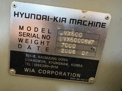 HYUNDAI KIA 4-axis Vertical Machining Centre, in very good used condition