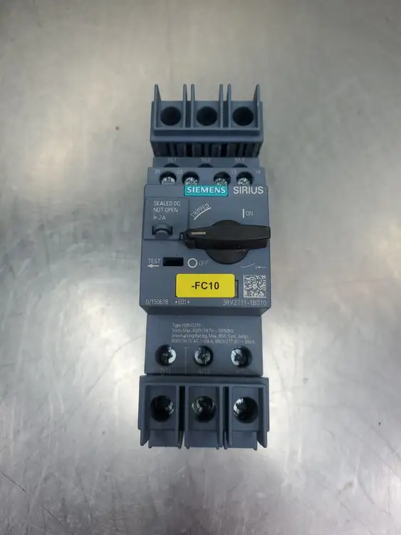 Used Siemens 3RV2711-1BD10 SIRIUS Circuit Breaker, 25A Circuit Breakers South Carolina US | Palmetto Automation #1155723
