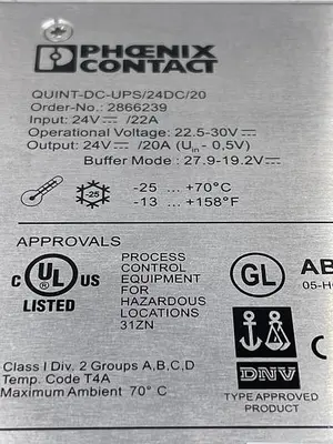USED PHOENIX CONTACT PHOENIX CONTACT QUINT-DC-UPS/24DC/20