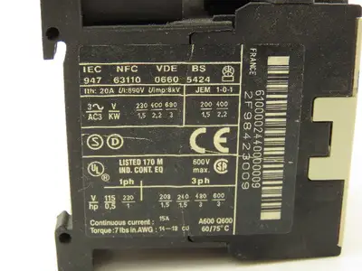 Telemecanique LP1K 0610 BD Contactor Starter Block 20A 600V 3PH 1NO Lot of 8
