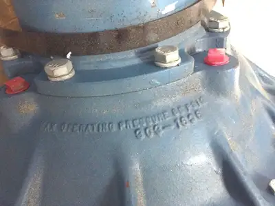 USED ITT 32107 4 INCH AIR ACTUATOR VALVE W/ LIMIT SWITCHES