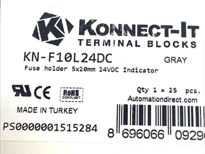 USED KONNECT-IT FUSE TERMINAL BLOCK 6.3A 300V 24VDC LED LOT OF 21