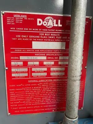 36" DOALL Vertical Bandsaw