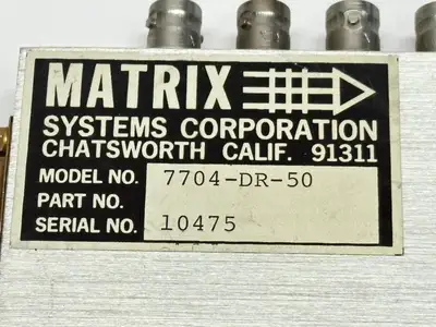 7704-DR-50 | Matrix Systems  Coaxial Relay Module 7000 Series Options DR 50 - Used