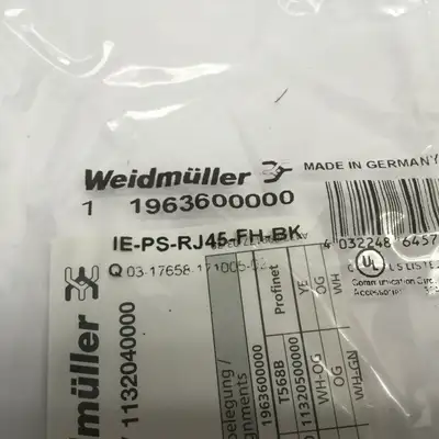 New | in-Stock WEIDMÜLLER IE-PS-RJ45-FH-BK Connector Accessories | Maverick Industrial Sales #1117583
