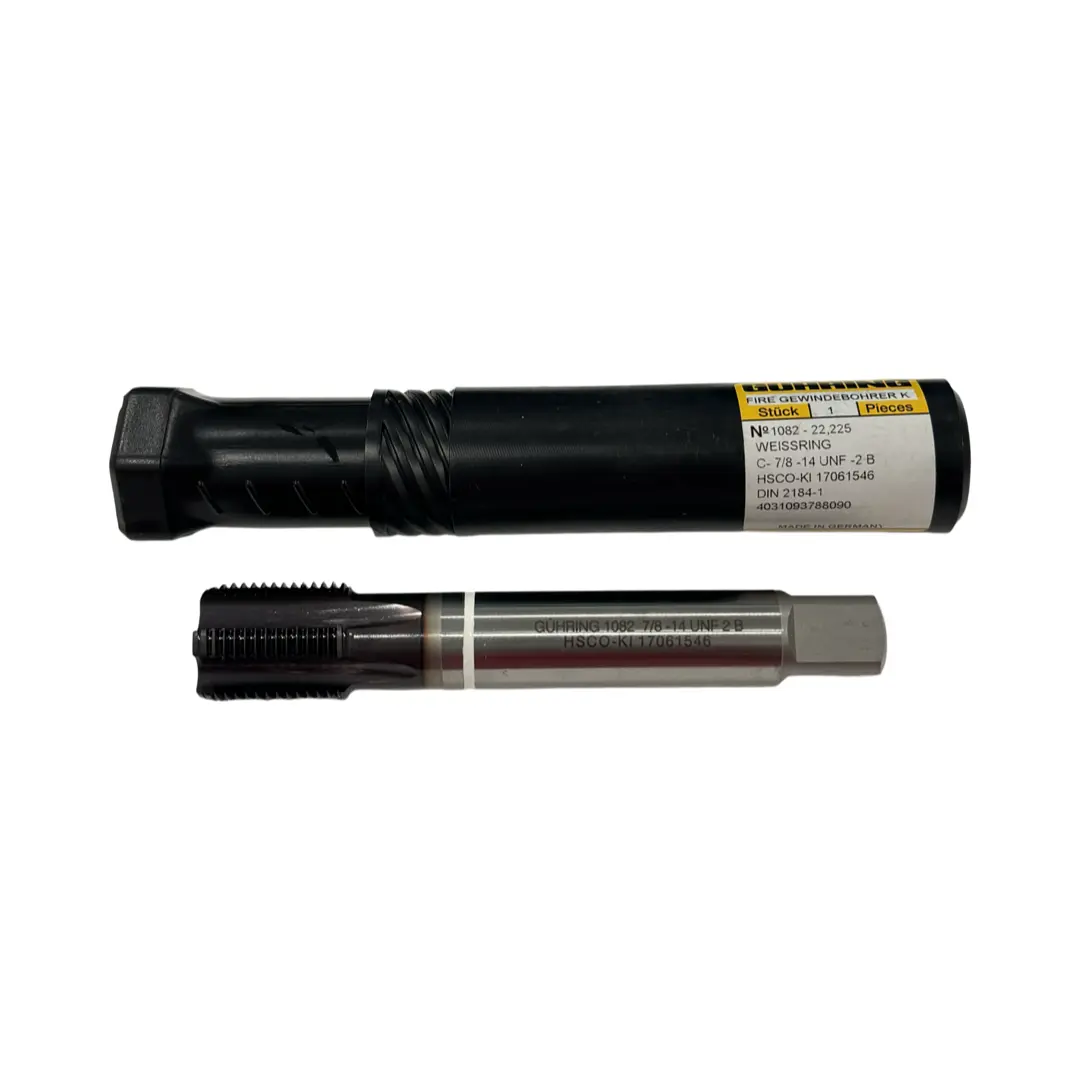 Guhring 7/8"-14 Cobalt Straight Flute Semi-Bottoming Tap 5FL TiAlN White Ring