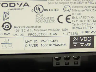 Allen Bradley 2711P-T7C21D8S PanelView Plus 7 Touch Screen Control HMI 24VDC