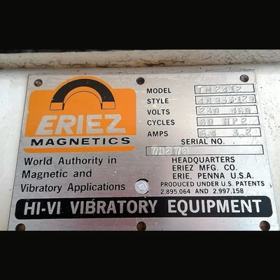 Eriez Tuned TM 2412 Vibratory Feeder