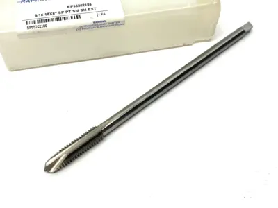 USED RAPIDKUT SPIRAL POINT EXTENSION PLUG TAP 5/16-18 X 6" OAL, SM SH
