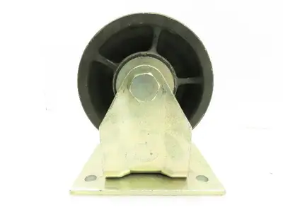 Bassick S-698 Heavy Duty V-Groove 6"x2.75"Steel Caster Wheel 6.75"x5"Fixed Plate