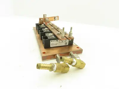 Water Cooling Block Solid Copper Base CPUs & Resistors 1/4"NPT Fittings Busbar