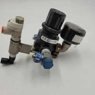 Used AIR REGULATOR AIR REGULATOR EX II 2 GD ON BRACKET Solenoid Regulators | ND Industrial Surplus #1225462