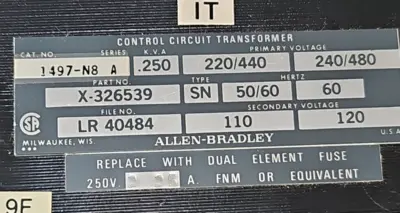 Allen Bradley 1497-NB Ser A Control Transformer Loc4E32