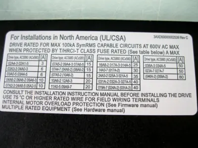 USED ABB ACS880-01-021A-5