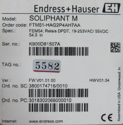 NEW ENDRESS+HAUSER FTM51-HAG2P4AH7AA LEVEL SWITCH FTM51HAG2P4AH7AA