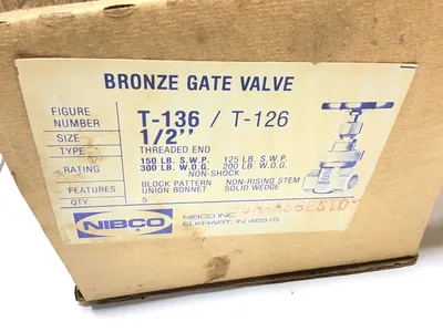 Nibco 1/2 threaded end T-136 Gate Valve – Bronze, Non-Rising Stem, Union Bonnet