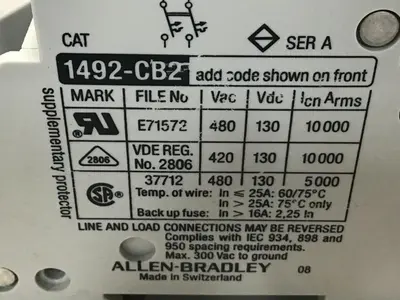 USED ALLEN BRADLEY 1492-CB2/G060 SER A