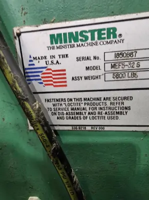 MINSTER MTT20-32S Complete Feed Lines | Universal Press & Machinery (UPM) (15)