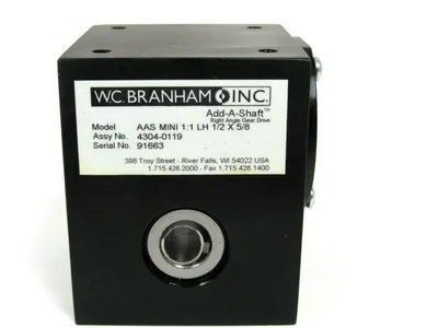 NEW W.C. BRANHAM 4304-0119 AAS MINI 1:1 LH 1/2X5/8 ADD A SHAFT GEARBOX 43040119