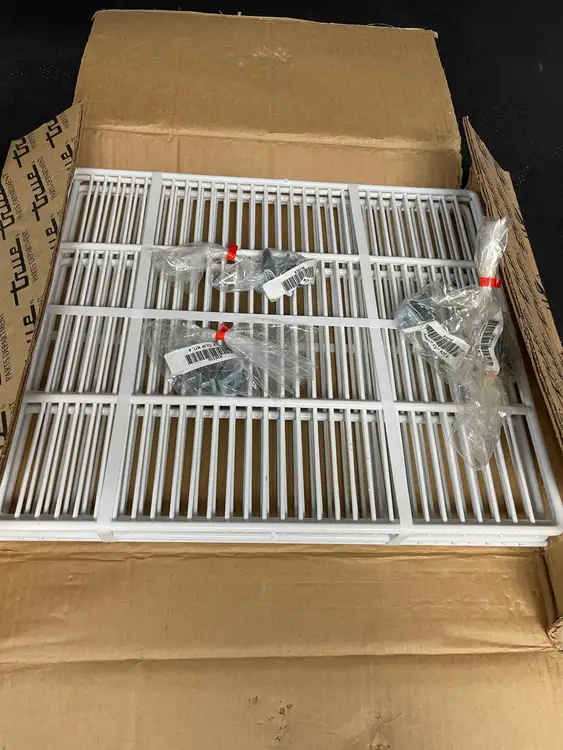 New | in-Stock True New 4 True GDM-07 White Coated Wire Shelves with Clips - 19 11/16" x 17" Chiller & Refrigeration Parts Illinois US | Falcon Restaurant Supply #1375014