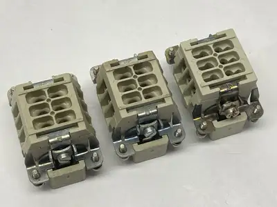 Han 6 ES-M,09330062616 | Harting Han 6 ES-M Insert Connector 6-Pin 09330062616 LOT OF 3 - Used
