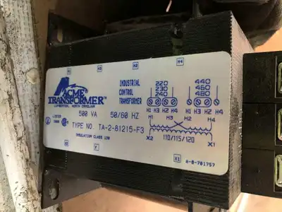 Acme Transformer TA-2-81215-F3 Control Transformer 500VA 50/60Hz 110/115/120V