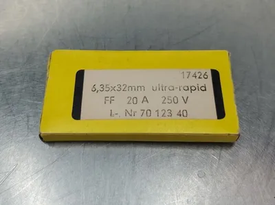 Siba L-Nr. 70-123-40 20A 250V Fuse - (6,35x32mm) Lot of 8. 4E-21