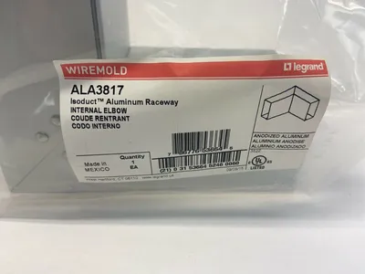 ALA3817 | Wiremold  Isoduct Aluminum Raceway Internal Elbow - New