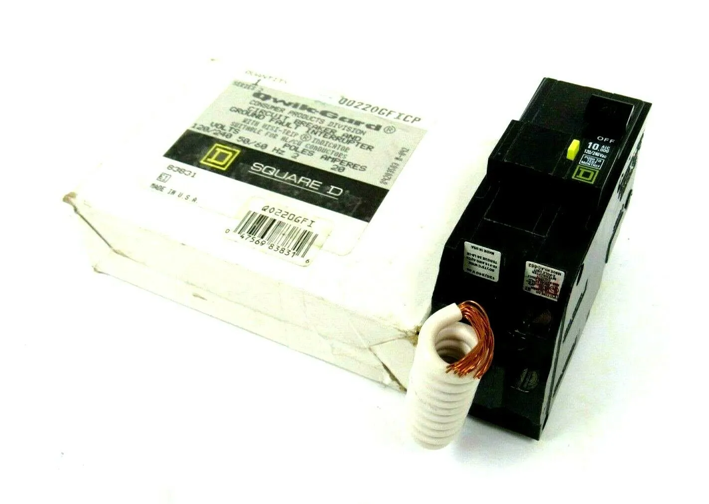 NEW SQUARE D Q0220GFI CIRCUIT BREAKER 20A Q0220GFICP