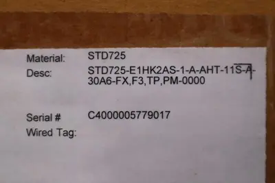 HONEYWELL STD725-E1HK2AS-1-A-AHT-11S-A-30A6-FX,F3,TP,PM-0000 PRESSURE STOCK 501B