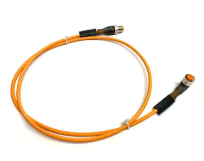 USED BELDEN, LUMBERG AUTOMATION CONNECTION CABLE M12 M/F 4-PIN RT ANGLE
